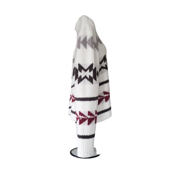 NWOT POL Aztec Luxe Chenille Tribal Aztec Boho Oversize Chunky White Sweater SM - Picture 4 of 10